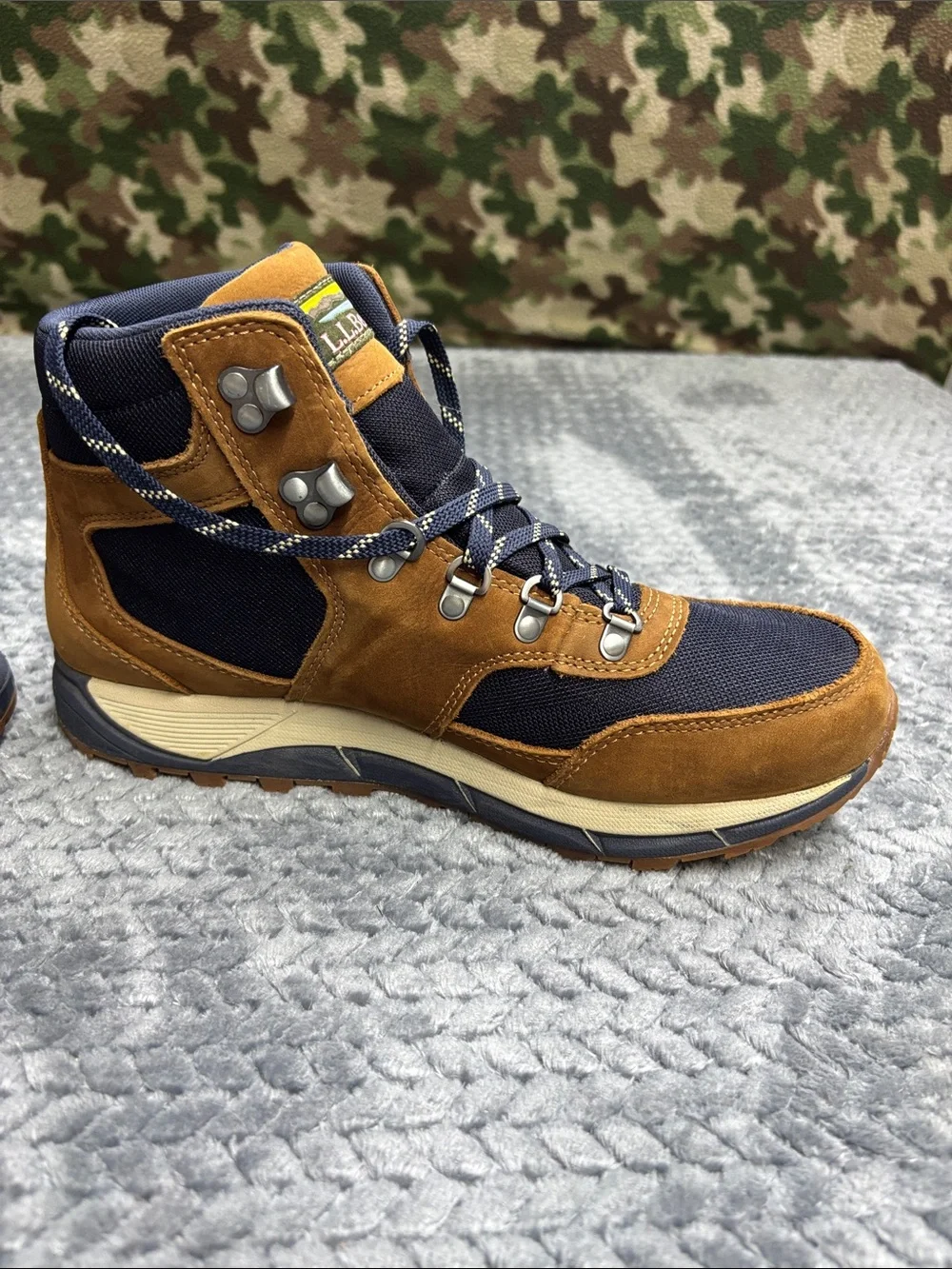 L.L. Bean Men's Brown and Navy Hiking Boots